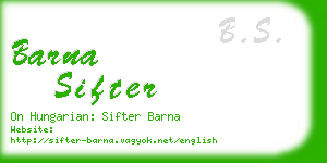 barna sifter business card